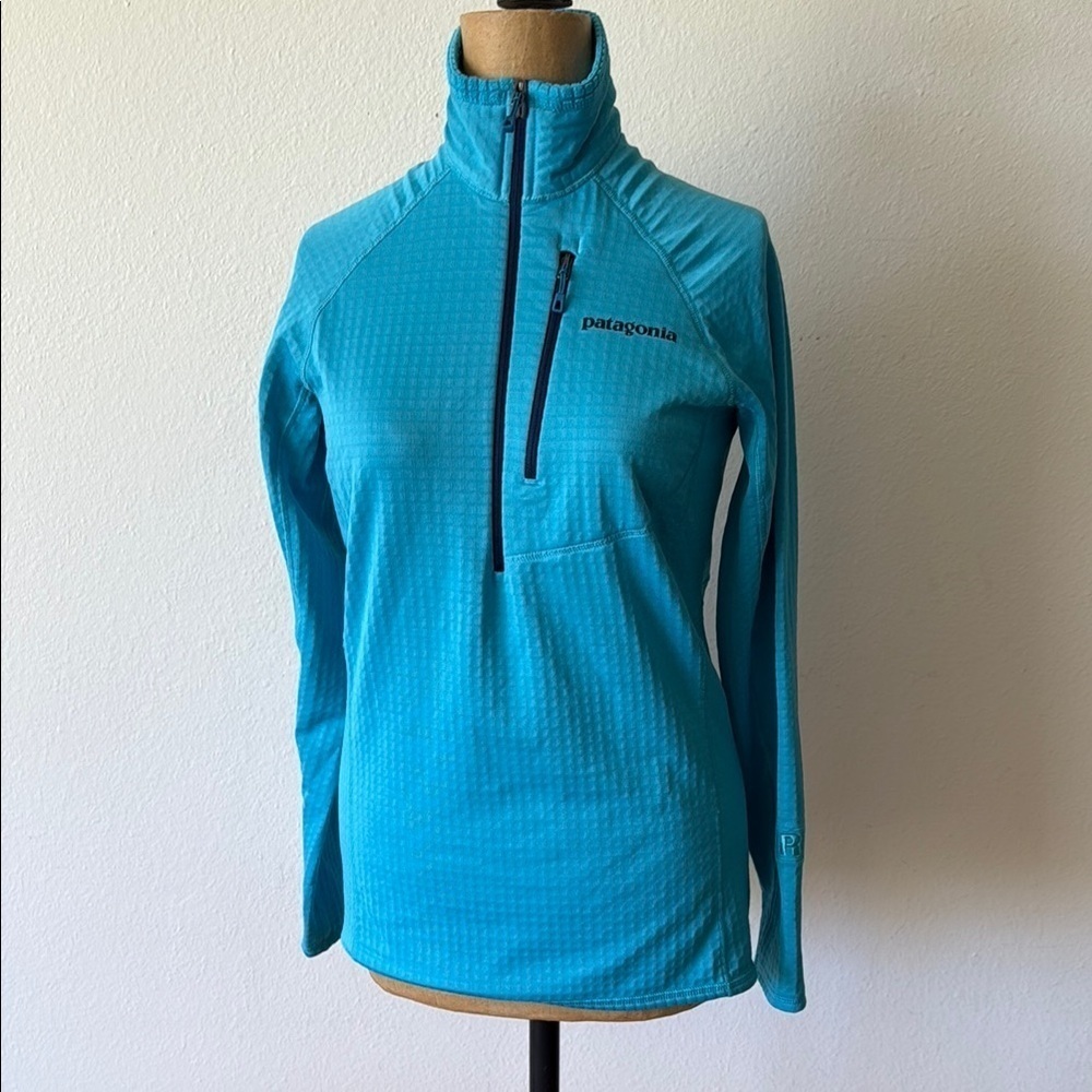 Patagonia XS Blue retool Jacket fleece 1/2 zip pullover great condition